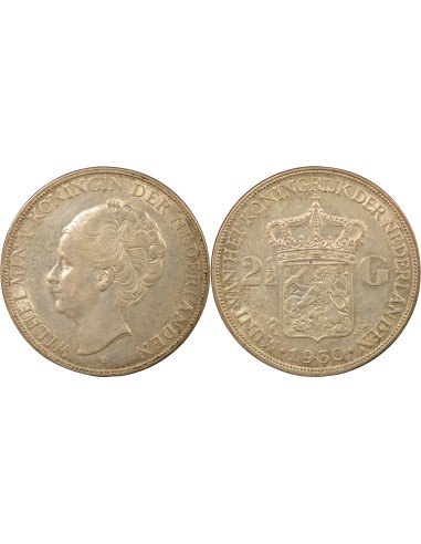 Pays-Bas Wilhelmina I 2 1/2 gulden Argent 1930 Utrecht