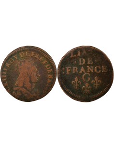 Louis XIV Au Buste Juvénile 1 liard Cuivre 1657-1658 Châtellerault