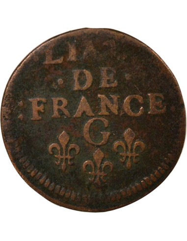 Louis XIV Au Buste Juvénile 1 liard Cuivre 1657-1658 Châtellerault