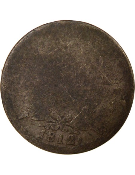 Roi d'Italie Tête Laurée 1/2 franc Argent 1812 W Lille