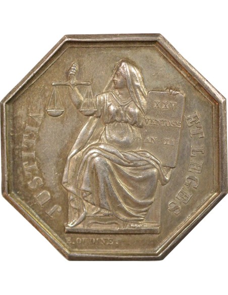 Notaires 1 jeton Argent Main (1845-1860)