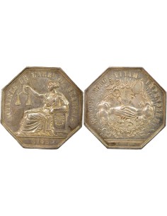 Notaires 1 jeton Argent Corne (ap. 1880)