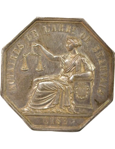 Notaires 1 jeton Argent Corne (ap. 1880)