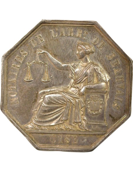 Notaires 1 jeton Argent Corne (ap. 1880)