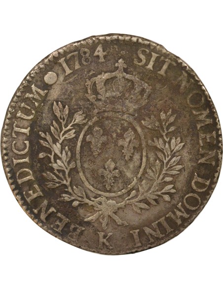 Louis XVI Au Buste Habillé 1 ecu Argent 1784 K Bordeaux