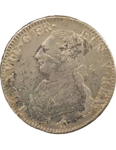 Louis XVI Au Buste Habillé 1 ecu Argent 1789 A - Paris