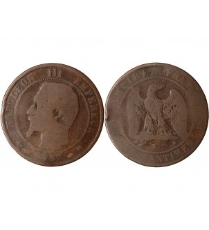 10 CENTIMES NAPOLEON III 1857 K BORDEAUX 2