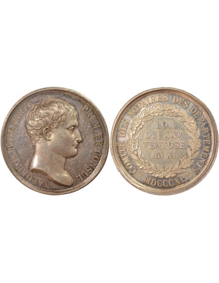 Corps Notarial 1 jeton Argent Abeille (1860-1879)