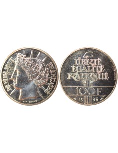 Fraternité 100 francs Argent 1988 Pessac
