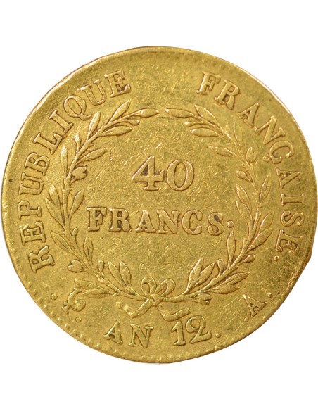 Roi d'Italie Consulat 40 francs Or An 12 A - Paris