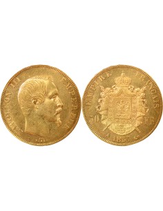 Napoléon III Tête nue 50 francs Or 1857 A - Paris