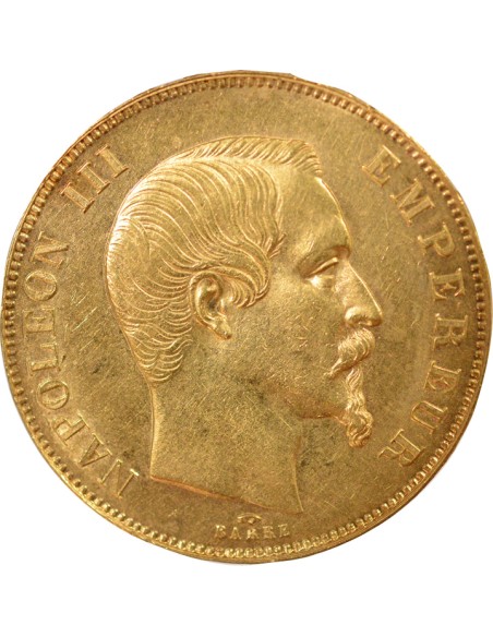Napoléon III Tête nue 50 francs Or 1857 A - Paris