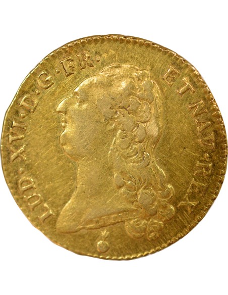 Louis XVI Tête nue 2 louis d'or Or 1790 AA Metz