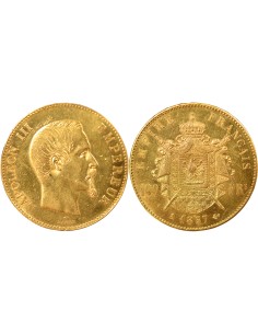 Napoléon III Tête nue 100 francs Or 1857 A - Paris