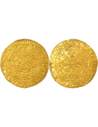 Angleterre Henry VI Lancaster A l'annelet 1 noble Or 1422-1430 Londres