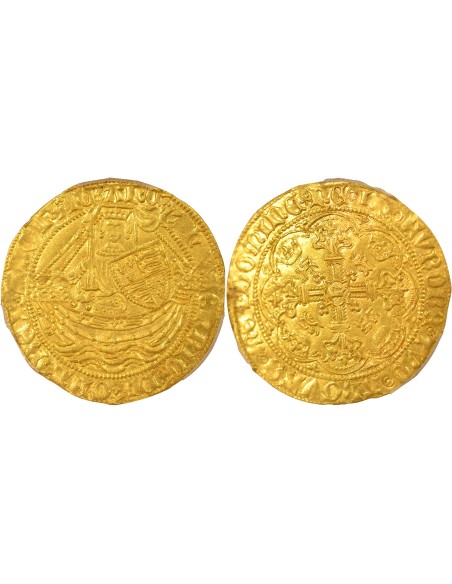 Angleterre Henry VI Lancaster A l'annelet 1 noble Or 1422-1430 Londres