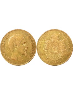 Napoléon III Tête nue 100 francs Or 1857 A - Paris
