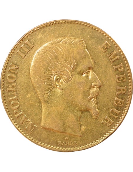 Napoléon III Tête nue 100 francs Or 1857 A - Paris