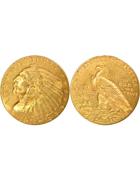 Etats Unis d'Amérique Tête d'Indien 2.5 dollars Or 1911 Philadelphie