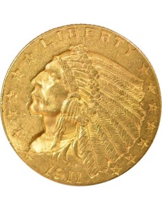 Etats Unis d'Amérique Tête d'Indien 2.5 dollars Or 1911 Philadelphie 2