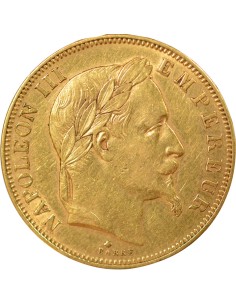 Napoléon III Tête Laurée 50 francs Or 1864 A - Paris 2