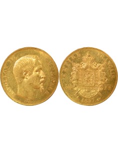 Napoléon III Tête nue 50 francs Or 1857 A - Paris