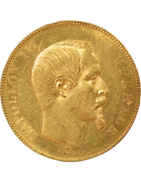Napoléon III Tête nue 50 francs Or 1857 A - Paris