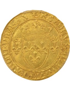 Charles VII A la Couronne 1 ecu d'or Or 1450-1461 C Saint-Lô 2