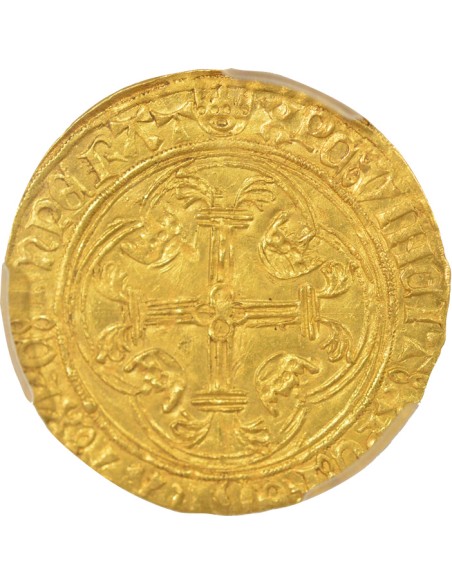 Charles VII A la Couronne 1 ecu d'or Or 1450-1461 C Saint-Lô