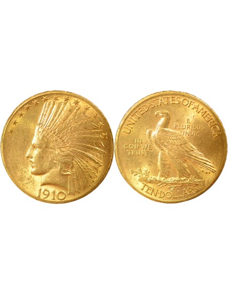 Etats Unis d'Amérique Tête d'Indien 10 dollars Or 1910 Philadelphie