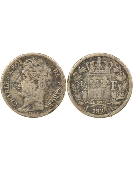 Charles X 1/2 franc Argent 1826 A - Paris