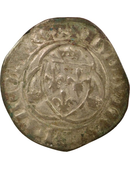 Louis XI A la Couronne 1 blanc Billon 1461-1483 B Rouen