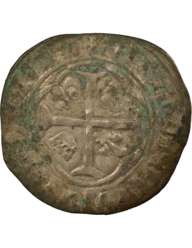 Louis XI A la Couronne 1 blanc Billon 1461-1483 B Rouen