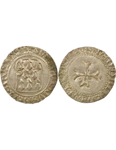 Duché de Bretagne François II de Bretagne A la Targe 1 blanc Billon 1458-1488 9 Rennes