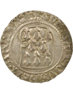 Duché de Bretagne François II de Bretagne A la Targe 1 blanc Billon 1458-1488 9 Rennes 2