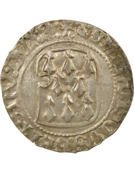 Duché de Bretagne François II de Bretagne A la Targe 1 blanc Billon 1458-1488 9 Rennes
