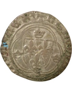 Charles VIII A la Couronne 1 blanc Billon 1488-1498 F Angers 2