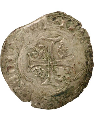 Charles VIII A la Couronne 1 blanc Billon 1488-1498 Saint-Pourçain
