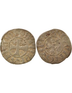 Duché de Bretagne Étienne I de Penthièvre au nom d'Etienne I 1 denier Billon 1138-1184 Guingamp