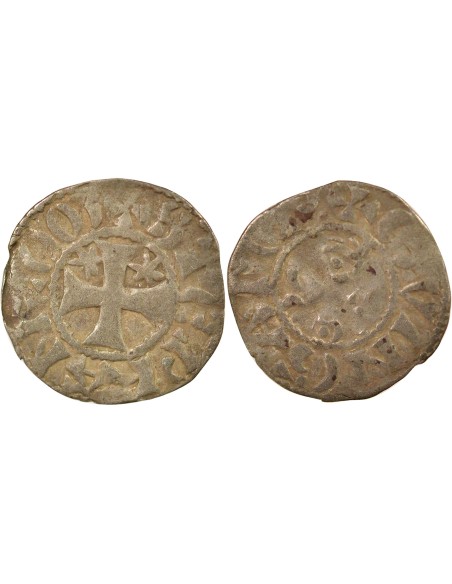 Duché de Bretagne Étienne I de Penthièvre au nom d'Etienne I 1 denier Billon 1138-1184 Guingamp