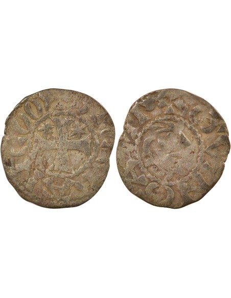 Duché de Bretagne Étienne I de Penthièvre Au nom d'Etienne I 1 denier Billon 1138-1184 Guingamp
