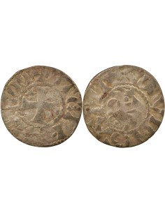 Duché de Bretagne Étienne I de Penthièvre Au nom d'Etienne I 1 denier Billon 1138-1184 Guingamp