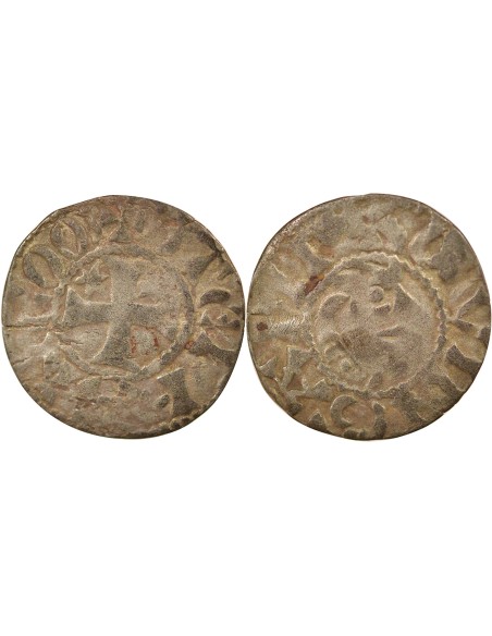 Duché de Bretagne Étienne I de Penthièvre Au nom d'Etienne I 1 denier Billon 1138-1184 Guingamp