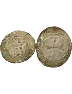 Duché de Bretagne François II de Bretagne A la Targe 1 blanc Billon 1458-1488 T Nantes