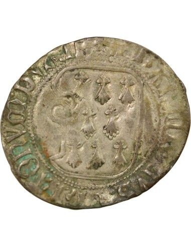 Duché de Bretagne François II de Bretagne A la Targe 1 blanc Billon 1458-1488 T Nantes