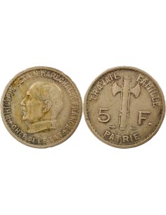 Pétain Pétain 5 francs Cupronickel 1941 A Paris