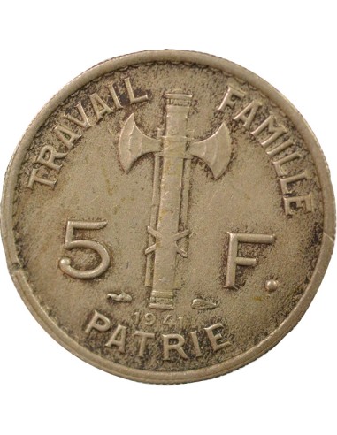 Pétain Pétain 5 francs Cupronickel 1941 A Paris
