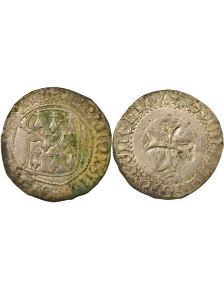Duché de Bretagne François II de Bretagne A la Targe 1 blanc Billon 1458-1488 9 Rennes