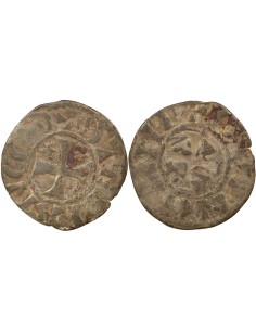 Duché de Bretagne Étienne I de Penthièvre Au nom d'Etienne I 1 denier Billon 1138-1184 Guingamp