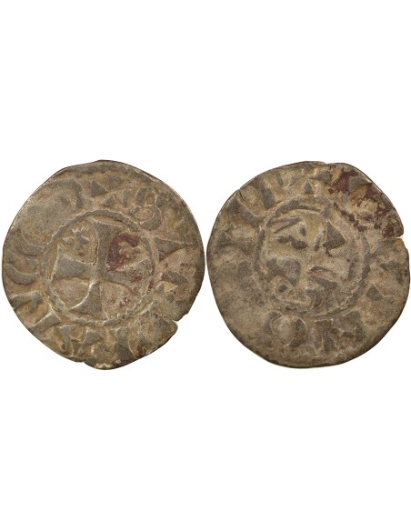 Duché de Bretagne Étienne I de Penthièvre Au nom d'Etienne I 1 denier Billon 1138-1184 Guingamp